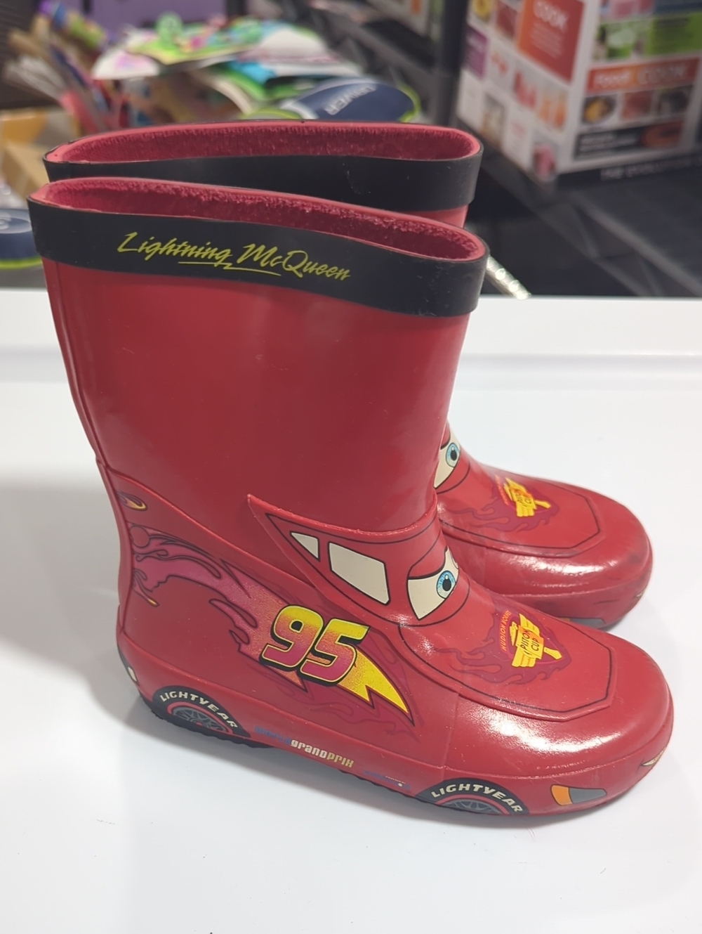 Disney Lightning McQueen Red Kids Rain Boots
